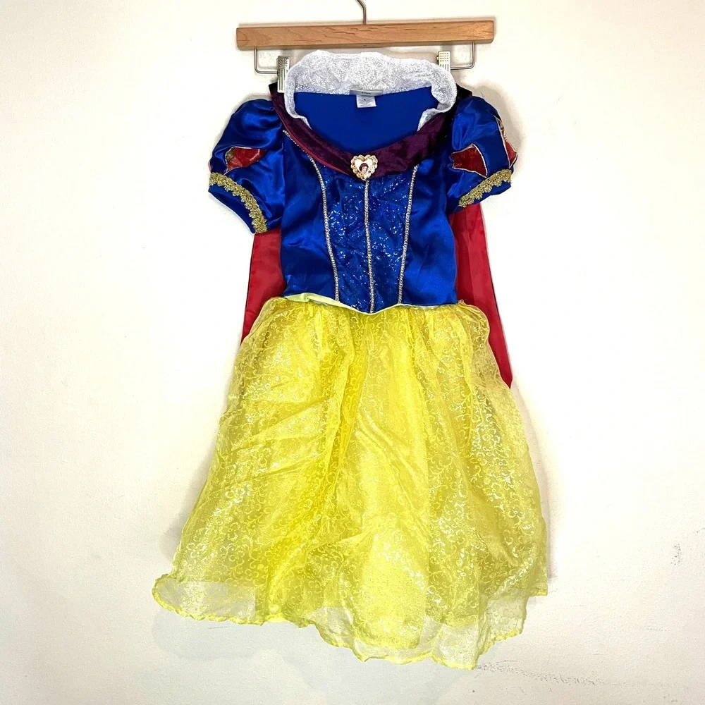 Official Disney Parks Snow White Princess Costume Dress Girls Size 6 Cape